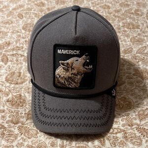 Goorin Bros Gray and Black 'The Farm' Patch Cap